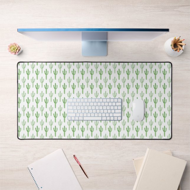 Watercolor Cactus Pattern Desk Mat (Office 1)