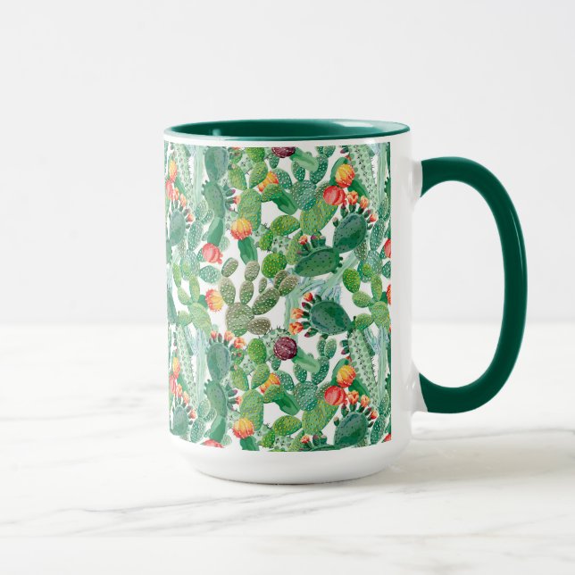 Watercolor Cactus Pattern Mug (Right)