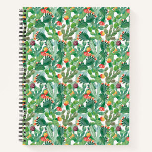 Watercolor Cactus Pattern Notebook