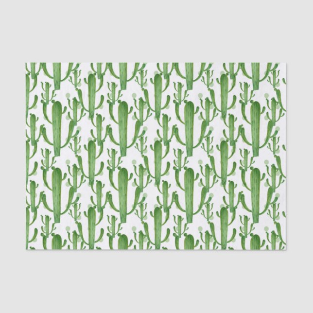 Watercolor cactus pattern party tissue tissue paper (Front)