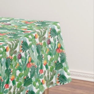 Watercolor Cactus Pattern Tablecloth