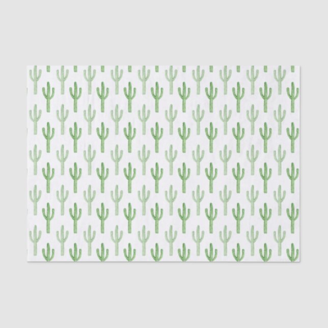 Watercolor Cactus Pattern Tissue Paper (Front)