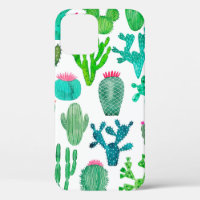 Watercolor cactus plant set, cacti flower illustra