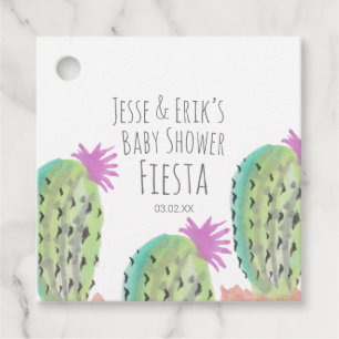 Watercolor Cactus Plants Hand Painted Baby Shower  Favour Tags