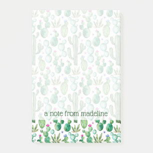 Watercolor Cactus Plants Pattern Post-it Notes