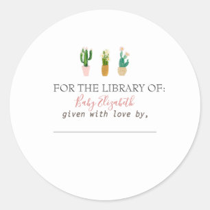 Watercolor Cactus Plants Pregnancy Classic Round Sticker