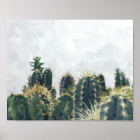 Watercolor cactus print | 10x8