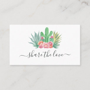 Watercolor Cactus Referral Card