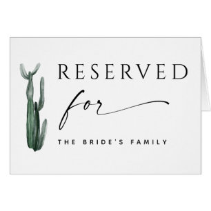 Watercolor Cactus Reserved Sign   Boho Wedding