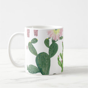 Watercolor Cactus Seamless Painting Pattern Coffee Mug
