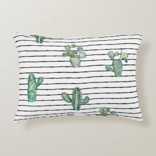 Watercolor cactus seamless pattern decorative cushion