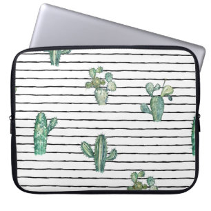Watercolor cactus seamless pattern laptop sleeve