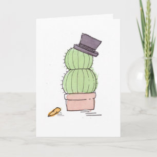 Watercolor Cactus Snowman Card