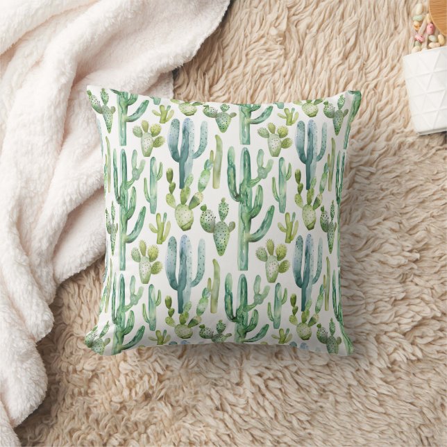Watercolor Cactus southwest Desert  Cushion (Blanket)