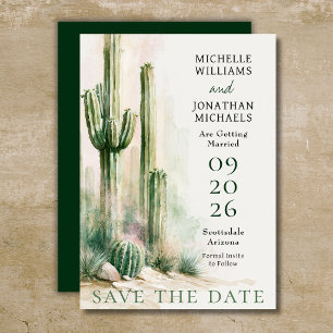 Watercolor Cactus Southwestern Desert Wedding  Save The Date