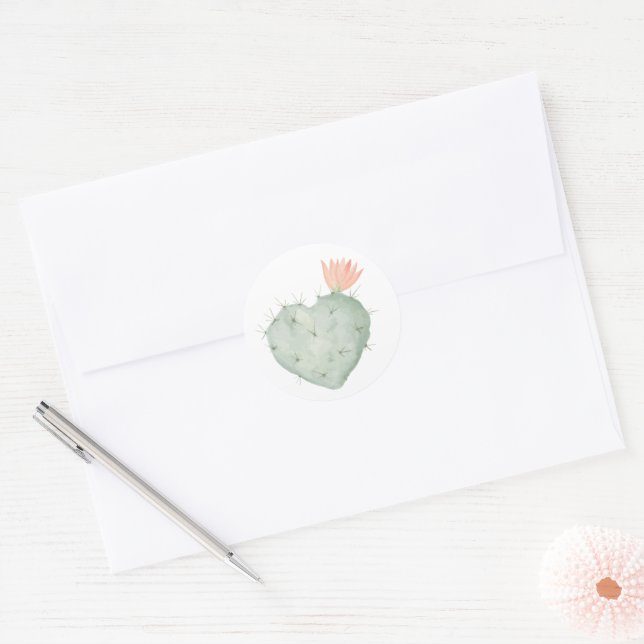 Watercolor Cactus Sticker | Cactus Baby Shower  (Envelope)