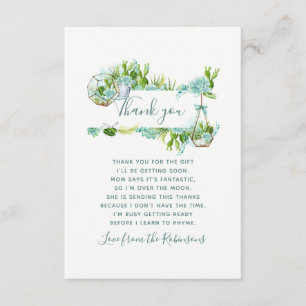 Watercolor Cactus Succulents Baby Shower Thank You