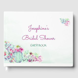 Watercolor Cactus & Succulents Bridal Shower Guest Book