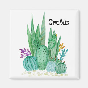 Watercolor , cactus , succulents magnet