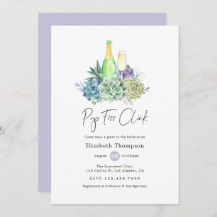 Watercolor Cactus Succulents Pop Fizz Clink Invitation