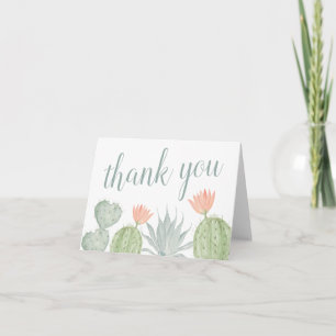 Watercolor Cactus Thank You Card