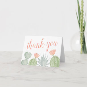 Watercolor Cactus Thank You Card