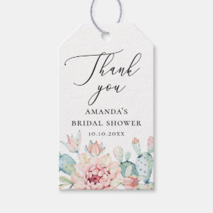 Watercolor Cactus Thank You   Desert Bridal Shower Gift Tags