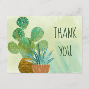 Watercolor Cactus Thank you Everyday Postcard