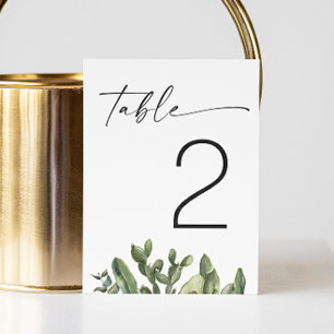 Watercolor Cactus Wedding   Elegant Modern Desert Table Number