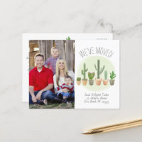 Watercolor Cactus We've Moved Moving Announcement