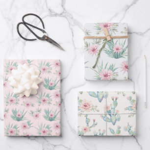 Watercolor Cactus Wrapping Paper Sheet