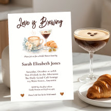 Watercolor Cafe Espresso Martini Bridal Shower