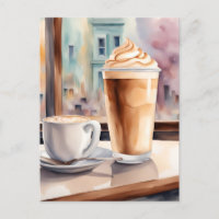 Watercolor, Caffe Latte, Postcrossing