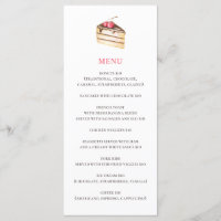 Watercolor cake or pie. Simple bakery cafe dessert