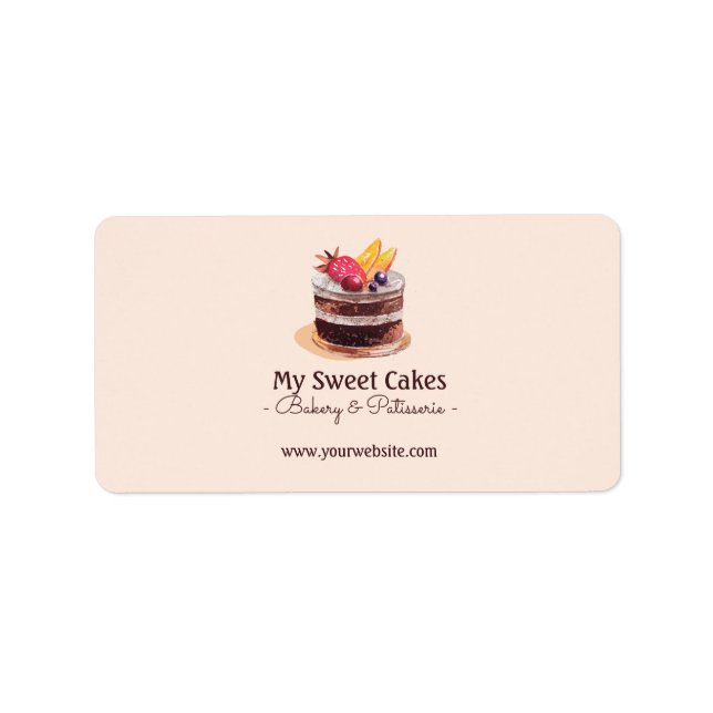 Watercolor cake patisserie cupcake Packaging Label (Front)