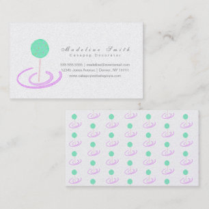 Watercolor Cake pops Cookie Baking Cake Decorator Business Card