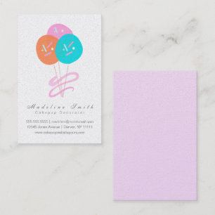 Watercolor Cakepop Cookie Baking Cake Decorator Business Card