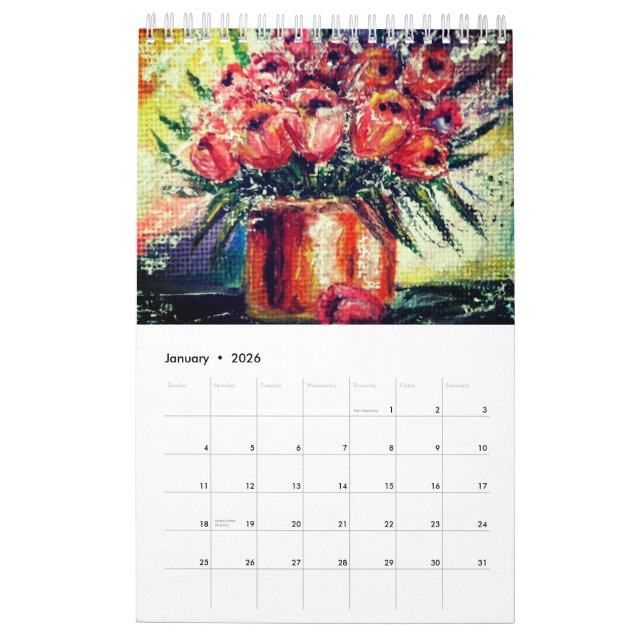 Watercolor Calendar Art Painting (Jan 2026)