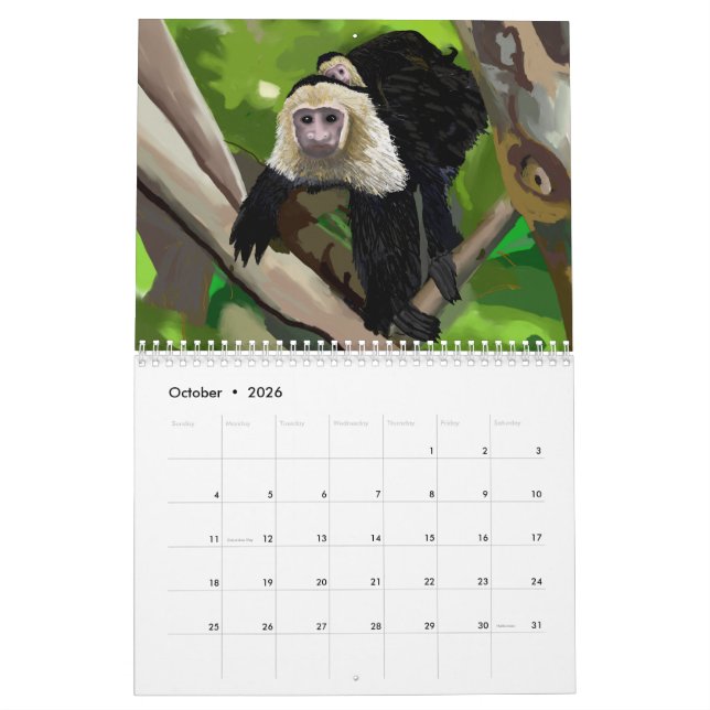 Watercolor calendar by Island Art Bocas (Oct 2026)