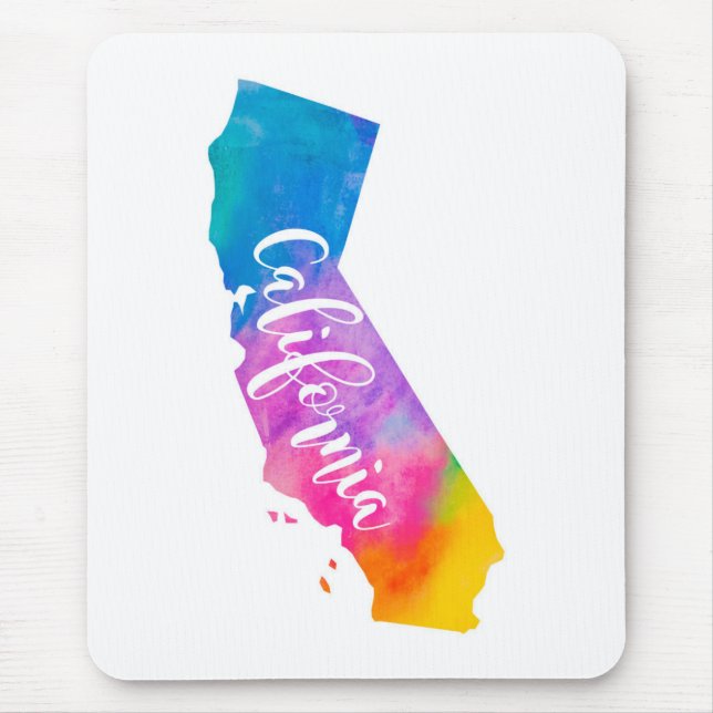 Watercolor California Mouse Mat (Front)