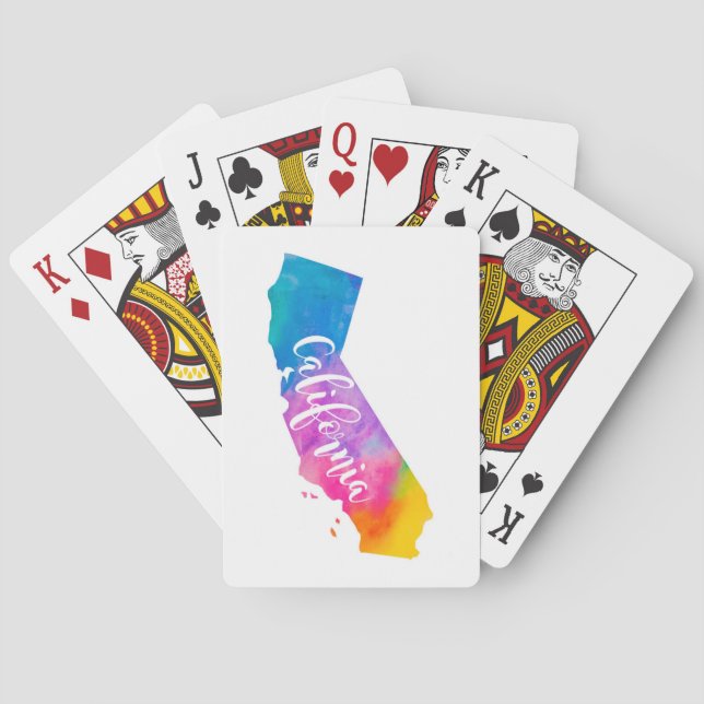 Watercolor California Playing Cards (Back)