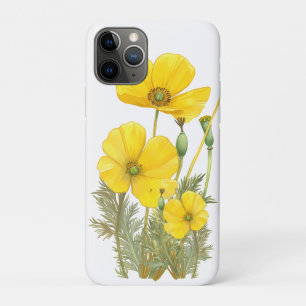 Watercolor California Poppy Yellow  Flower iPhone 11 Pro Case
