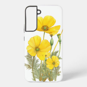 Watercolor California Poppy Yellow  Flower Samsung Galaxy Case