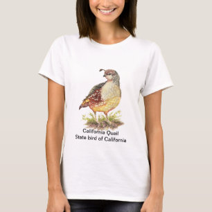 Watercolor California Quail State bird T-Shirt