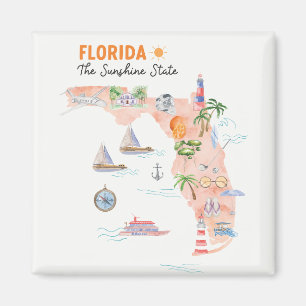 Watercolor California State Art Map Magnet