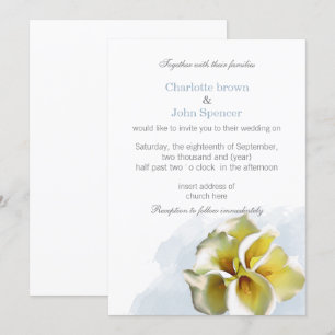 Watercolor calla lilies Floral Invitations