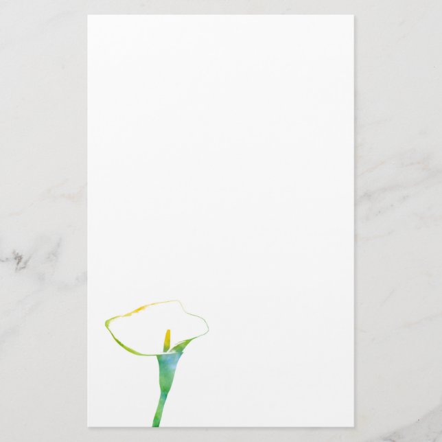 Watercolor Calla Stationery (Front)