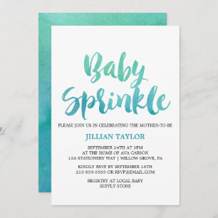 Watercolor Calligraphy Baby Sprinkle Invitation