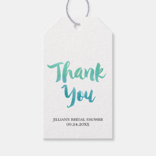 Watercolor Calligraphy Bridal Shower Thank You Gift Tags