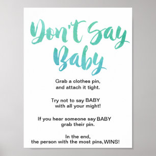 Watercolor Calligraphy Don't Say Baby Sign